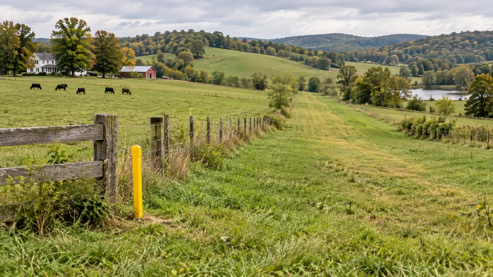 Illustrative restored pipeline right-of-way across a pasture